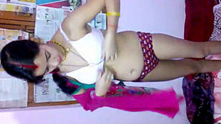 Indian wife in lingerie caught on camera