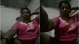 Excited Tamil bhabhi reveals her pussy