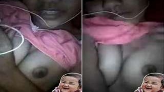 Beautiful Assamese girl shows off her breasts and pussy on video call