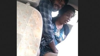 Aunty's car turns into a romantic setting for a steamy encounter