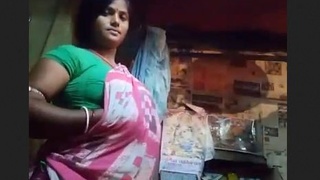 Boudi from the village flaunts her ample bosom