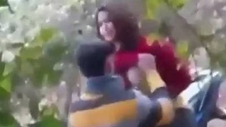 Outdoor romance between lovers caught on camera