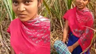 Desi lover gets caught in the act outdoors