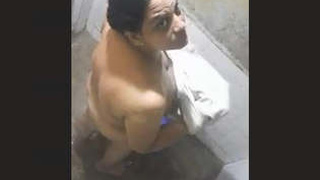 Bhabhi's bathing session caught on camera