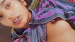 Punjabi girl's sexy selfie videos featuring part