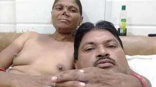 Mature couple records themselves naked for selfie collection