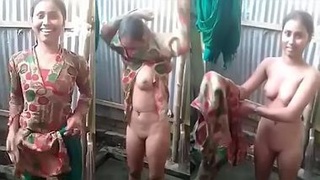 Young couple films nude teen as she wears traditional sari