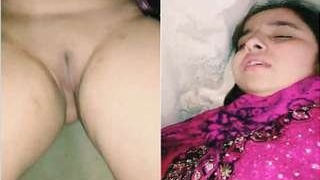 Pakistani wife with a pretty face gets double penetrated in her pussy and ass