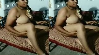 Tamil wife goes nude for a live sex show