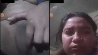 Indian girl flaunts her body in a video call