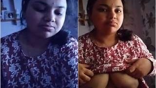 Busty bhabhi flaunts her breasts and gives a blowjob