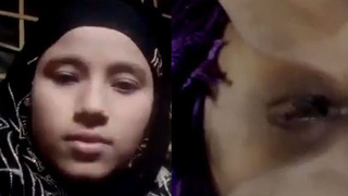 Muslim wife reveals her pretty pussy on camera