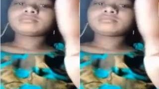 Bangla babe reveals her big tits during video call
