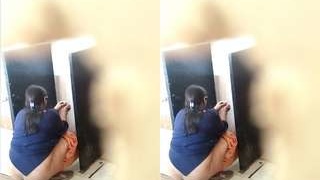 Desi bhabhi's private pee session caught on camera