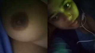 Exclusive video of a cute Indian girl flaunting her breasts on VK