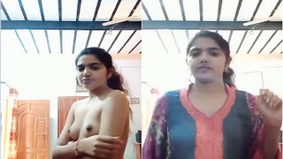 Exclusive Indian girl flaunts her boobs in amateur video