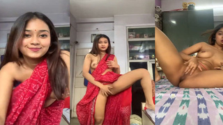 Indian village girl flaunts her body in a striptease video