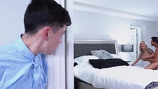 Stepson sneaks into his stepmother's room and gets caught
