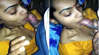 Bhabha Indian girl gives a sensual blowjob