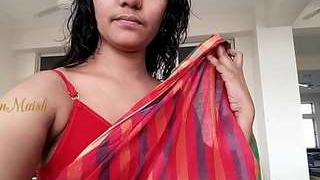 Desi college girl changes into sexy lingerie