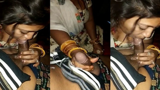 Desi village wife gives her husband a blowjob