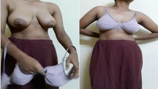 Cute Indian girl flaunts her breasts in part 4 of the video