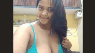 Part 1 of a video featuring a curvy desi girl with big boobs