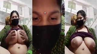 Bhabhi with big breasts has sex on camera with attractive partner