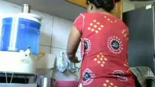 A steamy video of a couple getting it on in the kitchen