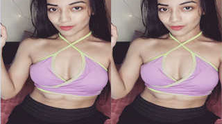 Misty Basu, a stunning model, flaunts her breasts