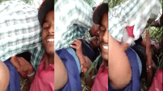 Young couple films themselves having group sex in open field