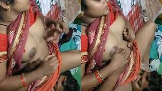 Desi bhabhi's solo masturbation and pussy licking session