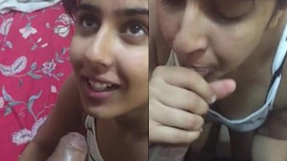 Watch a hot Indian girlfriend give a sloppy blowjob and swallow in HD