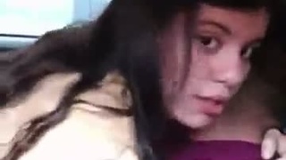 Young college girl enjoys wild sex in the backseat of her car