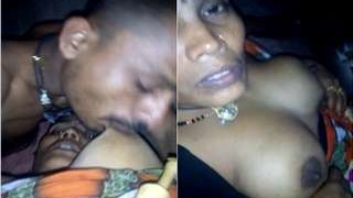 Exclusive video of a bhabhi sucking Dewar's boobs