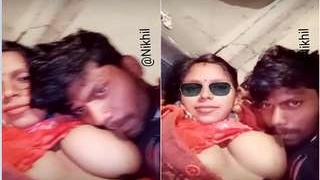 Exclusive video of a desi wife sucking boobs