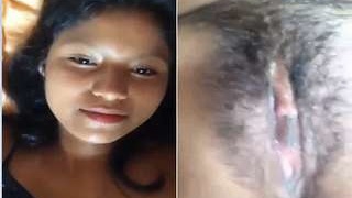 Exclusive cute girl reveals her pussy for the first time