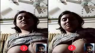 Exclusive video of a busty girl having a video call
