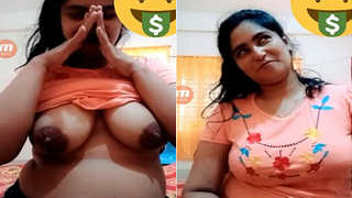 Exclusive video of a shy Indian girl revealing her breasts to her lover on Facebook