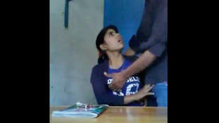 Indian girl gets her boobs fondled by tutor