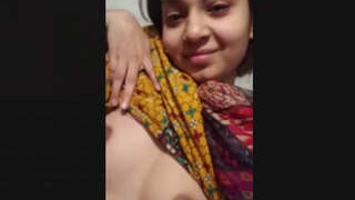 Cute Pakistani girl flaunts her boobs and pussy in a series of video clips