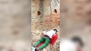 Dehati village girl and her lover caught having sex in public