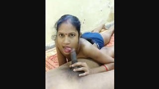 Watch a stunning bhabhi give a mind-blowing blowjob in part 1