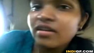 Tamil college girl's dirty sex video in car