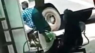 Muslim auntie masturbates in public with satin silk