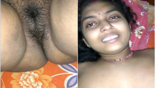 Desi babe gets naked and enjoys her hairy pussy with her boyfriend