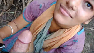 Lover gets a blowjob in a sugarcane field part 1