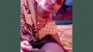 Desi Bhabi's cute pussy gets a belt of pleasure