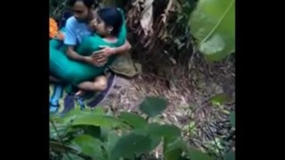 South Indian teen strips naked and gets fucked on a banana farm