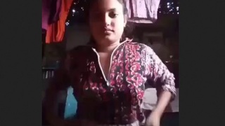 Bangla country girl enjoys video in her village